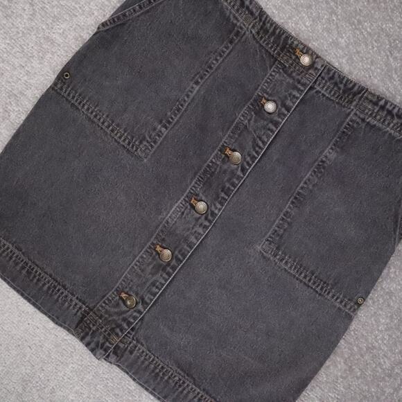 VTG 90s 00s Women Lauren Ralph Lauren Size 6 Dark Wash Denim Black Jean Skirt - Picture 7 of 10